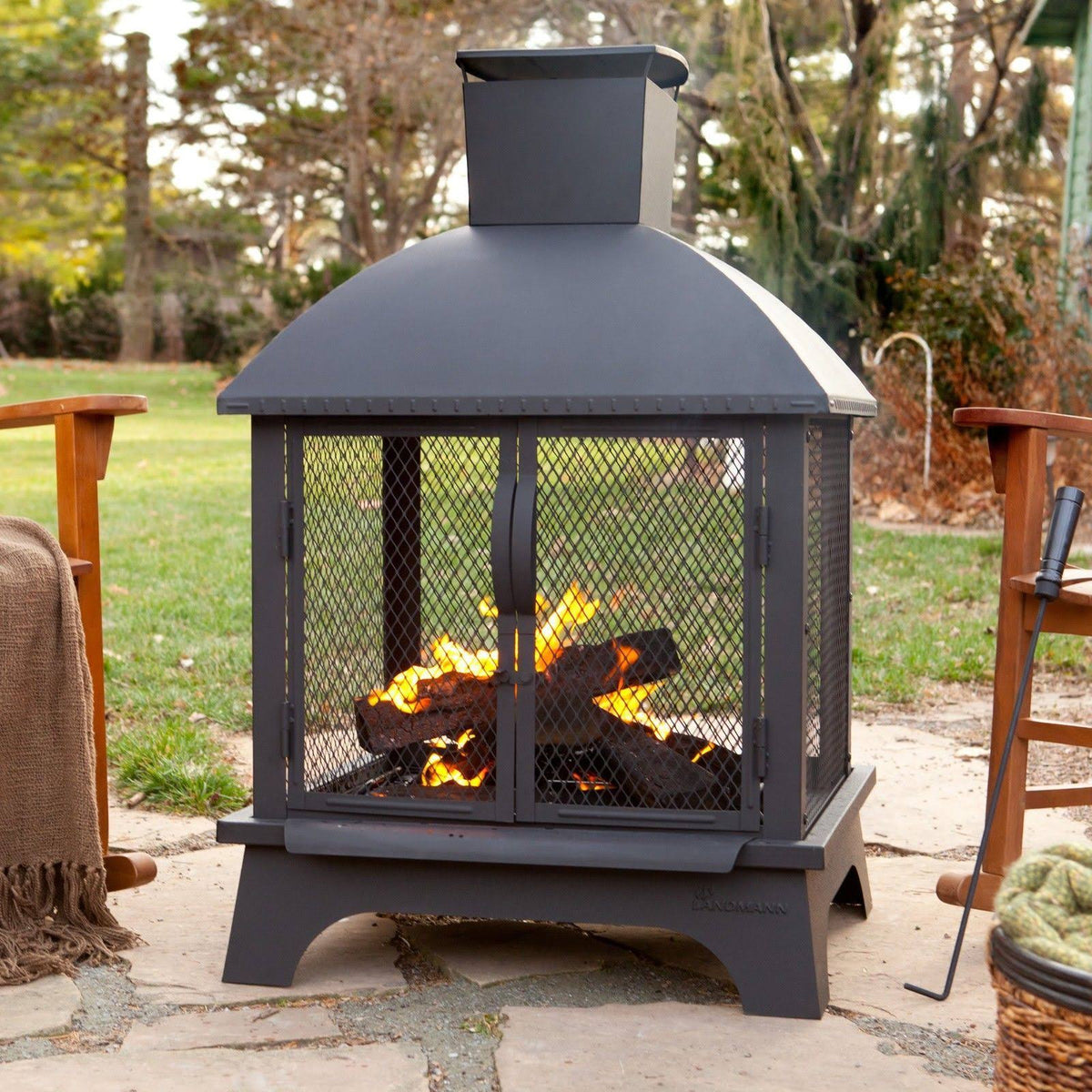 Landmann Redford Outdoor 26×22 Fireplace, Black 2024 Best Sellers