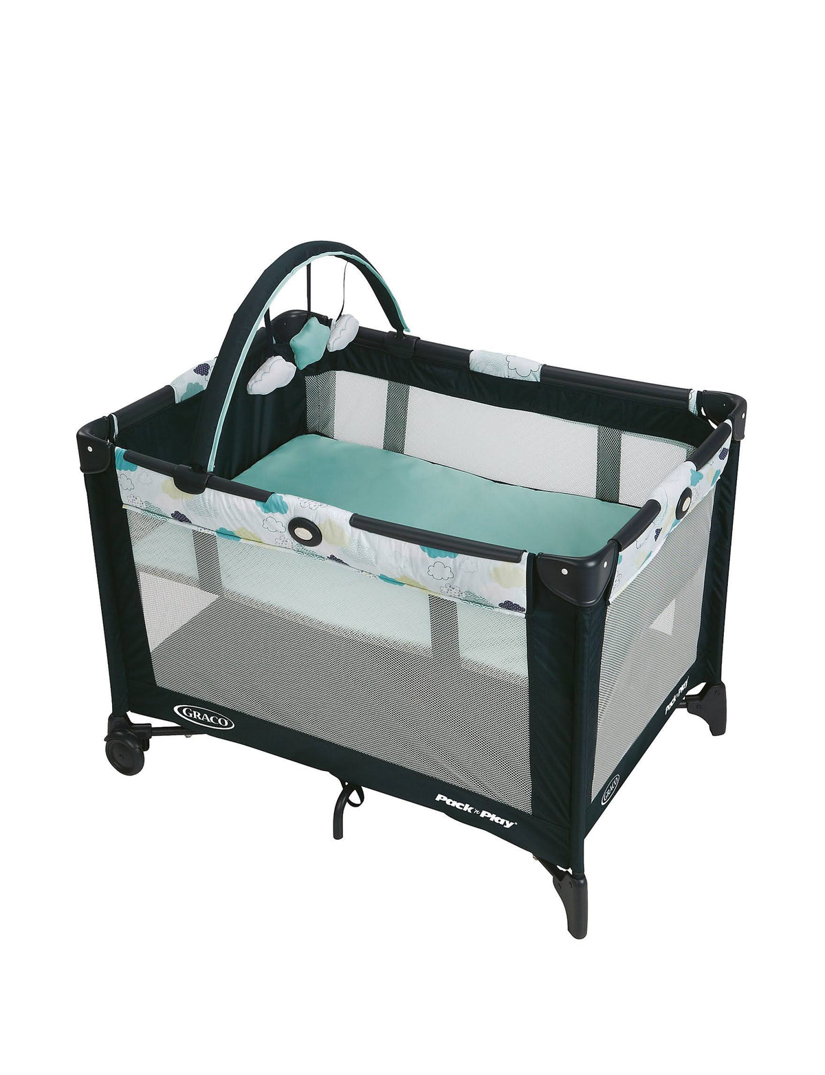 Graco Pack &n Play Playard with Automatic Folding Feet – Stratus , Gray