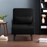 3 in 1 Sleeper Sofa Bed, Futon Sofa Bed for Living Room with Side Pocket, Black Sleepers Sofa Couch with Pullout Bed, Convertible Love Seat Sleepers Bed for Living Room, Bedroom, Small Space