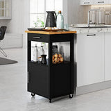 Shintenchi Kitchen Island Cart with Storage,Rolling Side Table on Wheels with Large Worktop, Cabinet,Towel Rack and Drawers for Kitchen,Dinning Room, White