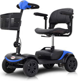 Electric Mobility Scooter for Adults and Seniors 4 Wheel Powered Mobility Scooters for Travel, Elderly – Long Range Power Extended Battery with Charger and Basket Included
