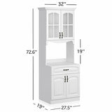 Living Skog Kitchen Cabinet with Storage Shelves and Microwave Stand