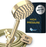 HammerHead Showers? Solid Metal LOW FLOW Handheld Shower Head with Hose and Brass Holder – OIL RUBBED BRONZE ?C Water Saving 1.75 GPM Detachable Shower Head – Adjustable Shower Wand Bracket & 6ft Hose