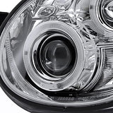 SPEC-D TUNING Dual Halo LED Projector Headlights Glossy Black Housing Smoke Lens Compatible with 2002-2003 Subaru Impreza, Left + Right Pair Headlamps Assembly