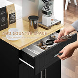 Shintenchi Kitchen Island Cart with Storage,Rolling Side Table on Wheels with Large Worktop, Cabinet,Towel Rack and Drawers for Kitchen,Dinning Room, White