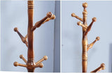 Clothes Stand Modern Coat Rack Solid Wooden Standard Rod 12 Hook Entryway Hall Bedroom Clothes Rack for Clothes Hat Jacket Scarf Hanger New Furniture