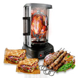 Nutrichef Vertical Rotisserie Oven – Rotating Kebob Cooker, Black
