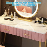 Dressing Table Bedroom Dresser Modern Dressing Table with Adjustable LED Lighted Mirror and Storage Drawer – 3 Color Lighting Modes,Makeup, Storage
