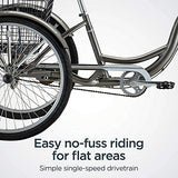 Schwinn Meridian Adult Tricycle with 26-Inch Wheels in Dark Silver
