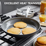 GreenPan Chatham Hard Anodized Healthy Ceramic Nonstick, 12 Frying Pan Skillet with Lid, PFAS-Free, Dishwasher Safe, Oven Safe, Gray