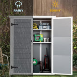 DWVO 5x3ft Resin Outdoor Storage Shed with Floor, Waterproof Lockable Storage Shed with Window, Plastic Outside Tool Storage for Garden, Backyard, Patio, Lawn, Gray