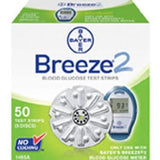 Bayer Breeze 2 Blood Glucose Test Strips 50 strips