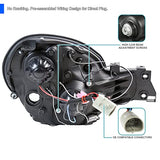 SPEC-D TUNING Dual Halo LED Projector Headlights Glossy Black Housing Smoke Lens Compatible with 2002-2003 Subaru Impreza, Left + Right Pair Headlamps Assembly