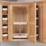 Rev-A-Shelf 4WLS273-20-536 20×22 Natural Wood 3 Shelf D-Shape Independent Lazy Susan