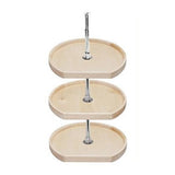 Rev-A-Shelf 4WLS273-20-536 20×22 Natural Wood 3 Shelf D-Shape Independent Lazy Susan