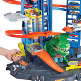 Hot Wheels City Robo T-Rex Ultimate Garage, Multi-level Multi-Play Mode, Stores 100 Plus 1:64 Scale Cars, Gift Idea for Kids 3 and Older
