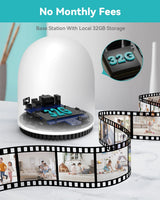 WUUK 2K Wireless Doorbell Camera with Free 32GB Local Storage Base Station, No Monthly Fee, Battery Powered Video Doorbell, Triple Motion Detection, Compatible with Alexa & Google
