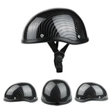 Abody Retro Style Motorcycle Half Helmet ABS+Cotton Cap for Motorcyclist Biker Ridder Carbon striation (One Size)Universal Washable