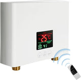 LQWY Mini Electric Tankless Water Heater 3000W 110V Instant Hot Water Heater with Remote Control Digital Display On Demand Under Sink Water Heater for Home Kitchen Sink Washing Indoor