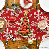 Artoid Mode Navy Blue Snowflakes Christmas Table Runner, Seasonal Winter Holiday Kitchen Dining Table Decoration for Home Party Decor 13×72 Inch