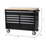Husky 46 in. W x 24 in. D 9-Drawer Gloss Black Deep Tool Chest Mobile Workbench
