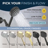 HammerHead Showers? Solid Metal LOW FLOW Handheld Shower Head with Hose and Brass Holder – OIL RUBBED BRONZE ?C Water Saving 1.75 GPM Detachable Shower Head – Adjustable Shower Wand Bracket & 6ft Hose