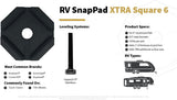 SnapPad Xtra Permanently Attached RV Leveling Jack Pad for LCI 6 inch Square Landing Feet (Square 6 4-Pack)