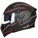 ILM Motorcycle Dual Visor Flip up Modular Full Face Helmet DOT 6 Colors Model 902