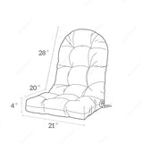 Patio Chair Cushion for Adirondack,High Back Tufted Rocking Chair Cushion, Outdoor Seat Chair Cushion 48x21x4 inch, Sunscreen and Fade-Resistant,1Count,Yellow