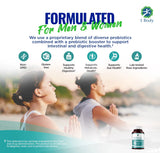 (2 bottles) 1 Body Probiotic 30 Billion CFU Supplement with Prebiotics with 120 Acid Resistant Vegan Capsules to Promote Gut Health & Support Immune System for Men and Women