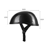 Abody Retro Style Motorcycle Half Helmet ABS+Cotton Cap for Motorcyclist Biker Ridder Carbon striation (One Size)Universal Washable