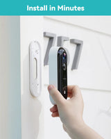 WUUK 2K Wireless Doorbell Camera with Free 32GB Local Storage Base Station, No Monthly Fee, Battery Powered Video Doorbell, Triple Motion Detection, Compatible with Alexa & Google