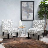 Set of 2 Kassi Accent Chair Geometric Patterned Gray – Christopher Knight Home