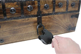 Nautical Cove Pirate Treasure Chest with Iron Lock and Skeleton Key – Storage and Decorative Box (X-Large 16 x 11 x 10.5) Pack of 2