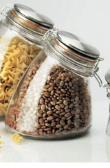 Kitchen Supply Slope Storage Jar Medium, 56 Ounce Clear