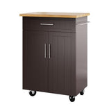 Shintenchi Kitchen Island Cart with Storage,Rolling Side Table on Wheels with Large Worktop, Cabinet,Towel Rack and Drawers for Kitchen,Dinning Room, White