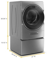 Whirlpool 15.5×22 Pedestal for Front Load Washer and Dryer with Storage WFP2715HC – Chrome Shadow