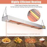 WeChef 43 Commercial Food Warmer 1100W Electric Strip Heater Stainless Steel Heating Lamp for Restaurant