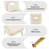 Furnimart Cute Vanity Chair, Bear Shape Makeup Chair with Backrest Pillow, Comfy Accent Chair Desk Chair Teddy fabric with Golden Metal Legs for Living Room/Dressing Room/Home Office Green