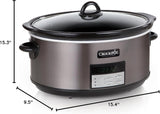 Crock-Pot Large 8-Quart Programmable Slow Cooker with Auto Warm Setting Black Stainless Steel