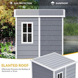 DWVO 5x3ft Resin Outdoor Storage Shed with Floor, Waterproof Lockable Storage Shed with Window, Plastic Outside Tool Storage for Garden, Backyard, Patio, Lawn, Gray