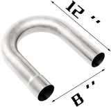 JY Performance 2.5” Inch T304 Stainless Steel 8PCS Custom Exhaust Pipe Kit Tubing Mandrel Bend Pipe Straight & U-Bend Universal