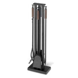 Pilgrim Hearth 5 Piece Iron Fireplace Tool Set Finish: Matte Black with Burnished Bronze Handles