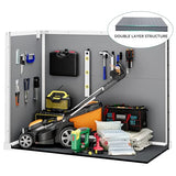 DWVO 5x3ft Resin Outdoor Storage Shed with Floor, Waterproof Lockable Storage Shed with Window, Plastic Outside Tool Storage for Garden, Backyard, Patio, Lawn, Gray