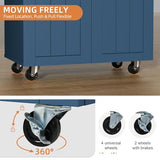 Shintenchi Kitchen Island Cart with Storage,Rolling Side Table on Wheels with Large Worktop, Cabinet,Towel Rack and Drawers for Kitchen,Dinning Room, White