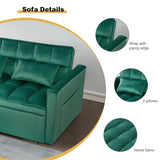 3 in 1 Sleeper Sofa Bed, Futon Sofa Bed for Living Room with Side Pocket, Black Sleepers Sofa Couch with Pullout Bed, Convertible Love Seat Sleepers Bed for Living Room, Bedroom, Small Space