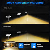 AUTOSAVER88 Switchback LED Tube Headlights Assembly Compatible with 2004 2005 2006 2007 2008 Ford F150 F-150 DRL Headlamp Replacement Pair with Amber Reflector