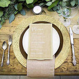Balsacircle 24 Pcs 13 in Gold Wooden Textured Round Charger Plates – Dinner Party Wedding Supplies for All Holidays