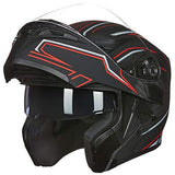 ILM Motorcycle Dual Visor Flip up Modular Full Face Helmet DOT 6 Colors Model 902