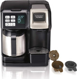 Hamilton Beach FlexBrew Trio 2-Way Single Serve Coffee Maker & Full 12c Pot, Compatible with K-Cup Pods or Grounds, Combo, Black and Stainless